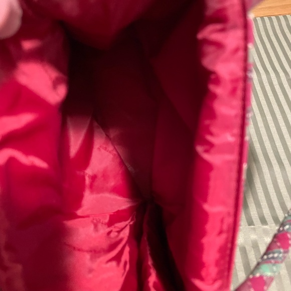 Longaberger Red and Green Plaid Tote with Embroidered Stars - Picture 4 of 6